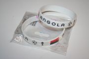 2 ANGOLA  WHITE COUNTRY FLAG SILICONE BRACELETS WRISTBANDS .. NEW