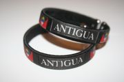 2 ANTIGUA BLACK COUNTRY FLAG FLEXIBLE METAL NYLON BRACELETS ... NEW