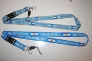 2 ARGENTINA COUNTRY FLAG LANYARDS KEYCHAINS PASSHOLDERS FIFA WORLD CUP SOCCER FOOTBALL .. CHOOSE YOUR COLOR OF GREY OR BLUE ... NEW