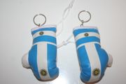 2 ARGENTINA COUNTRY FLAG MINIATURE BOXING GLOVE KEYCHAINS .. NEW