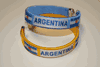 2 ARGENTINA FIFA WORLD CUP SOCCER FOOTBALL FLEXIBLE METAL NYLON BRACELETS .... COUNTRY FLAG NEW...