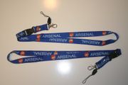 2 ARSENAL BLUE SOCCER FOOTBALL LANYARDS KEYCHAINS PASSHOLDERS .. NEW