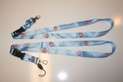2 ARSENAL FC BABY BLUE FOOTBALL SOCCER HIGH GLOSS LANYARDS KEYCHAINS PASSHOLDERS ... NEW
