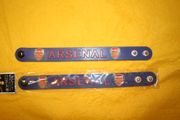 2 ARSENAL FC BLUE SOCCER WRIST BANDS FOOTBALL NEW