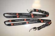 ***SOLD OUT***2 ARSENAL FC FOOTBALL CLUB BLACK SOCCER LANYARDS KEYCHAINS PASSHOLDER NECKSTRAPS... NEW