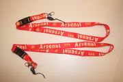 2 ARSENAL FC FOOTBALL CLUB RED SOCCER LANYARDS KEYCHAINS PASSHOLDERS .. NEW