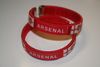2 ARSENAL FC FOOTBALL CLUB SOCCER RED FLEXIBLE METAL NYLON BRACELETS ... NEW