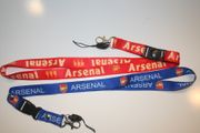 2 ARSENAL SOCCER FOOTBALL LANYARDS KEYCHAINS PASSHOLDERS ... 1 BLUE AND 1 RED .. NEW