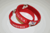 2 ASSYRIA RED COUNTRY FLAG FLEXIBLE BRACELETS WRISTBANDS .. NEW