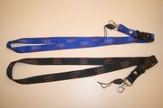 2 AUDI LANYARDS KEYCHAINS PASSHOLDERS ... 1 BLUE & 1 BLACK ...  NEW