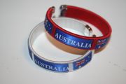 2 AUSTRALIA COUNTRY FLAG FLEXIBLE C BRACELETS WRISTBANDS .. CHOOSE YOUR COLOR .. NEW