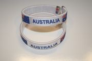 2 AUSTRALIA WHITE COUNTRY FLAG FLEXIBLE METAL BRACELETS ... NEW