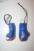 2 AZORES COUNTRY FLAG MINIATURE BOXING GLOVE KEYCHAINS .. ACORES .. NEW