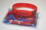 2 BANGLADESH RED COUNTRY FLAG SILICONE BRACELETS WRISTBANDS ... NEW