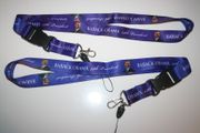 2 BARACK OBAMA 44TH PRESIDENT BLUE HIGH QUALITY LANYARDS KEYCHAINS PASSHOLDERS .. NEW