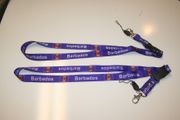 2 BARBADOS COUNTRY FLAG PURPLE LANYARDS KEYCHAINS PASSHOLDERS ... NEW
