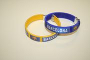 2 BARCELONA FOOBALL SOCCER CLUB FLEXIBLE BRACELETS WRISTBANDS .. CHOOSE YOUR COLOR .. NEW