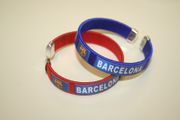 2 BARCELONA FOOTBALL SOCCER CLUB FLEXIBLE BRACELETS WRISTBANDS ... CHOOSE YOUR COLOR .. NEW