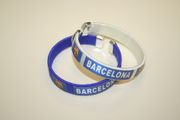 2 BARCELONA SOCCER FOOTBALL CLUB FLEXIBLE METAL NYLON BRACELETS WRISTBANDS ... CHOOSE YOUR COLOR .. NEW