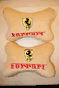 2 BEIGE FERRARI LOGO CAR HEAD REST PILLOWS