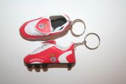 2 BENFICA RED SOCCER CLUB FOOTBALL SHOE CLEAT KEYCHAINS .. NEW