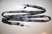 2 BENTLEY BLACK HIGH QUALITY CAR LANYARDS KEYCHAINS PASSHOLDERS .. NEW