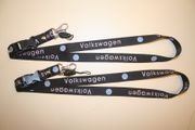 2 BLACK VOLKSWAGEN LANYARDS KEYCHAINS PASSHOLDERS  ... NEW