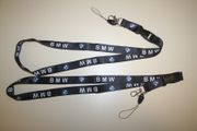 2 BMW BLACK HIGH QUALITY CAR AUTOMOBILE LANYARDS KEYCHAINS PASSHOLDERS .. NEW