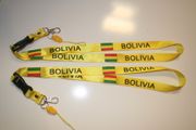 2 BOLIVIA COUNTRY FLAG YELLOW HIGH GLOSS LANYARDS KEYCHAINS PASSHOLDERS ... NEW