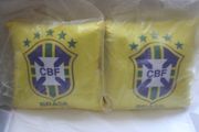 2 BRASIL CBF FIFA WORLD CUP SOCCER FOOTBALL LARGE PILLOW ... BRAZIL .. NEW
