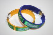 2 BRASIL COUNTRY FLAG FLEXIBLE C BRACELETS WRISTBANDS .... CHOOSE YOUR COLOR ...FIFA WORLD CUP SOCCER FOOTBALL BRAZIL .. NEW