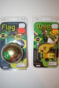 2 BRASIL FIFA WORLD CUP OFFICIAL MERCHANDISE ... 1 FLAG IN A BALL & 1 WHISTLE BOTTLE OPENER WITH LANYARD... NEW