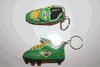 2 BRASIL FOOTBALL HIGH QUALITY SOCCER SHOE CLEAT KEYCHAIN ... BRAZIL .. NEW