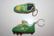 2 BRASIL FOOTBALL HIGH QUALITY SOCCER SHOE CLEAT KEYCHAIN ... BRAZIL .. NEW