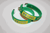 2 BRASIL GREEN COUNTRY FLAG FLEXIBLE BRACELETS WRISTBANDS  .. FIFA WORLD CUP BRAZIL .. NEW