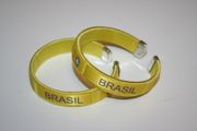 2 BRASIL YELLOW FIFA WORLD CUP SOCCER FOOBALL 5 STAR BRACELET WRISTBAND .. NEW