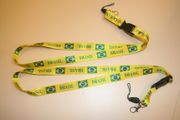 2  BRASIL YELLOW LANYARDS KEYCHAINS PASSHOLDERS ... FIFA WORLD CUP FOOTBALL BRAZIL... NEW