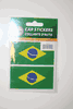 2 BRAZIL COUNTRY FLAG SET OF CAR BUMPER STICKERS DECAL EMBLEM .. BRASIL .. NEW