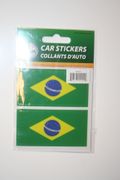 2 BRAZIL COUNTRY FLAG SET OF CAR BUMPER STICKERS DECAL EMBLEM .. BRASIL .. NEW
