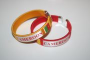 2 CAMEROON COUNTRY FLAG FLEXIBLE C BRACELETS WRISTBANDS .. CHOOSE YOUR COLOR .. NEW