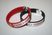2 CAMEROON COUNTRY FLAG FLEXIBLE C BRACELETS WRISTBANDS .. CHOOSE YOUR COLOR .. NEW