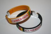 2 CAMEROON COUNTRY FLAG FLEXIBLE C BRACELETS WRISTBANDS .. CHOOSE YOUR COLOR .. NEW