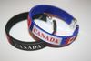 ***SOLD OUT ***2 CANADA BLACK & BLUE COUNTRY FLAG FLEXIBLE METAL NYLON BRACELETS ... CHOOSE YOUR COLOR .. NEW