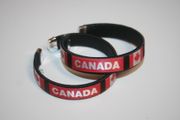 2 CANADA BLACK COUNTRY FLAG FLEXIBLE C BRACELETS WRISTBANDS ... NEW