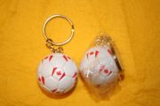 2 CANADA COUNTRY FLAG SOCCER BALLS FOOTBALL KEYCHAINS ...NEW