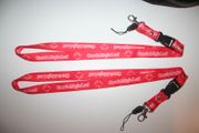 2 CANADA MAPLE LEAF RED FLAG LANYARDS KEYCHAINS PASSHOLDERS .. NEW