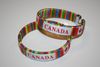 2 CANADA RAINBOW COLORS COUNTRY FLAG FLEXIBLE BRACELETS WRISTBANDS ...HOCKEY SOCCER .. NEW