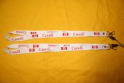 2 CANADA WHITE COUNTRY FLAG LANYARDS KEYCHAINS PASSHOLDERS ... NEW