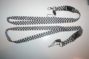 2 CHECKER FLAG  LANYARDS KEYCHAINS PASSHOLDERS F1 RACING NASCAR INDY ... NEW