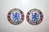 2 CHELSEA FC FOOTBALL CLUB SOCCER IRON-ON BADGES CRESTS PATCHES 2.5  INCHES IN DIAMETER  ... NEW
